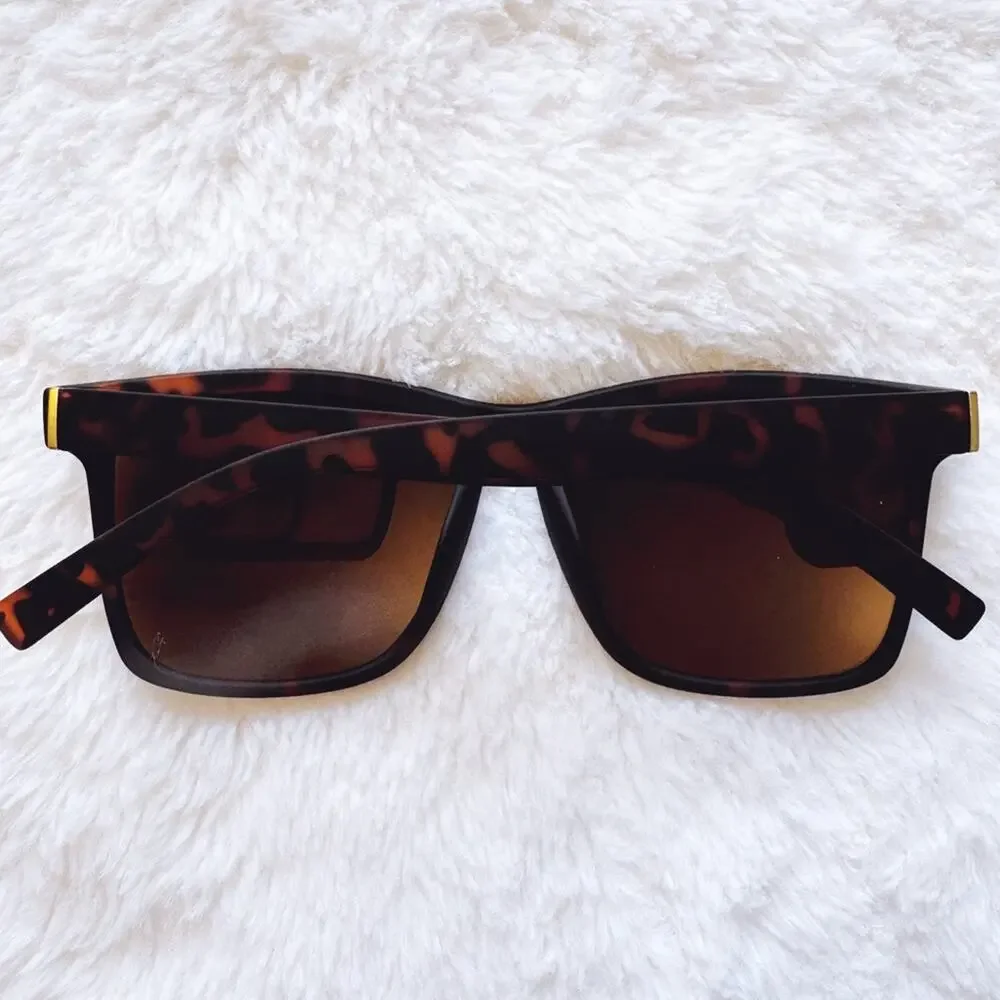 Otto Tortoise Brown Angular Frame Sunglasses